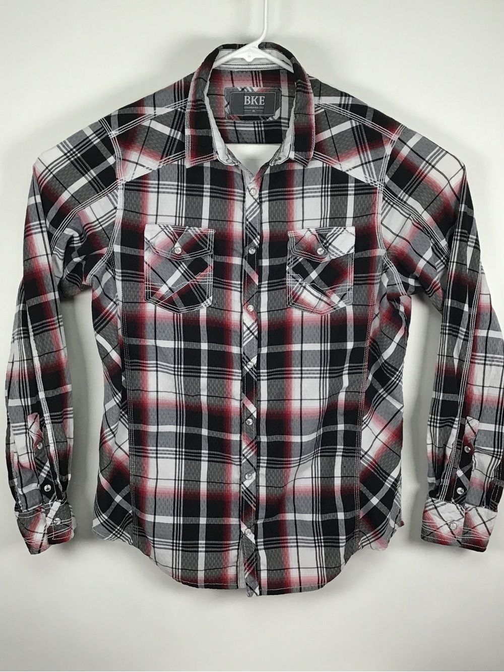 BKE men’s long sleeve pearl snap Western shirt XL